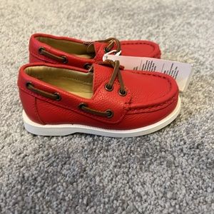 NWT Janie and Jack red slip on boat shoes